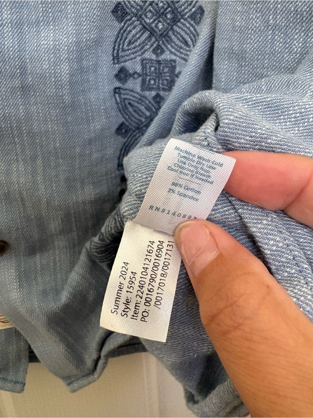 Marine Layer Mens Embroidered Resort Shirt in Mid Blue Large - Picture 5 of 5